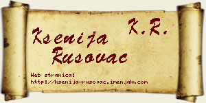 Ksenija Rusovac vizit kartica